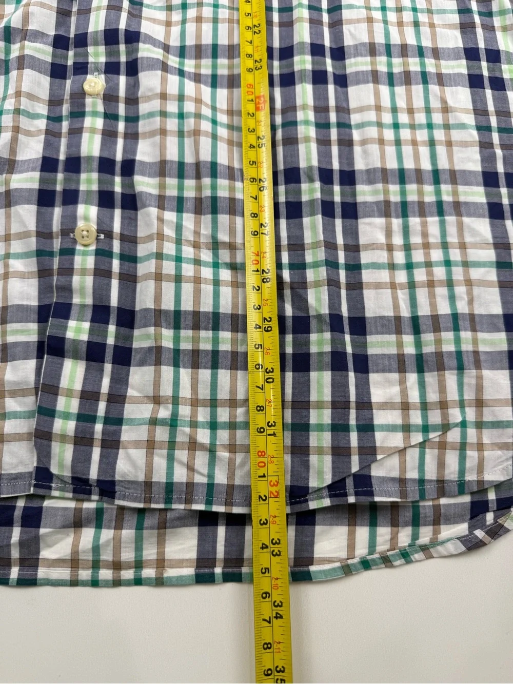 Peter Millar Button-Up Shirt Mens XL Blue Plaid Short Sleeve 100% Cotton Classic